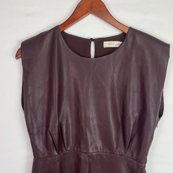 Bishop + Young Anthropologie Hayden Vegan Leather Mini Dress Scarlett S - Picture 3 of 9